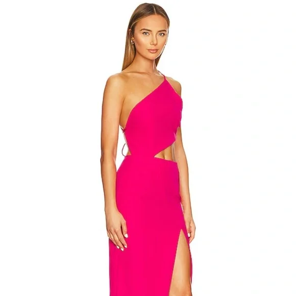 Bardot Pink One-Shoulder Midi Dress - Picture 4 of 12